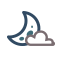 Partly cloudy.