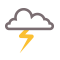 Thunderstorms. Passing clouds.