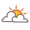 Broken clouds.