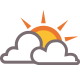 Broken clouds.