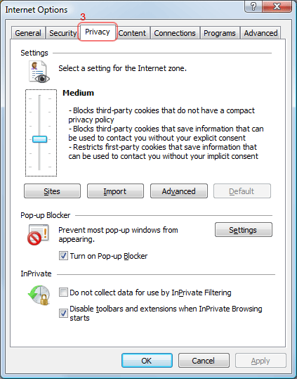 Internet Explorer Cookies - Privacy