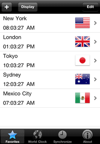 Screenshot showing Favorites