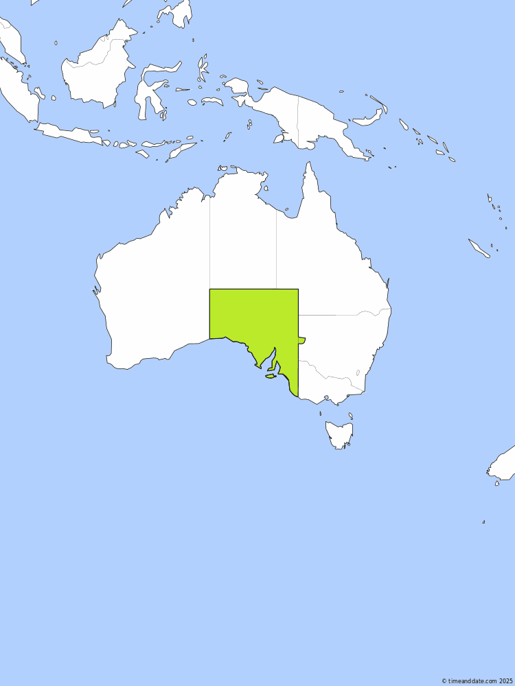 Time zone map of ACDT