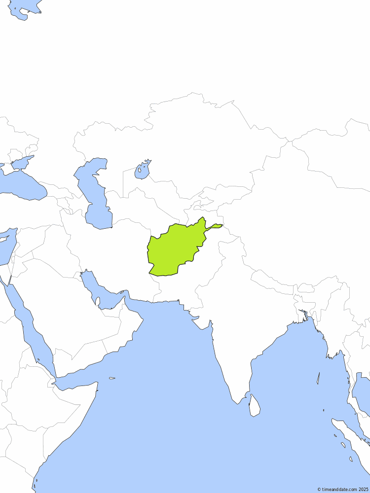 Time zone map of AFT