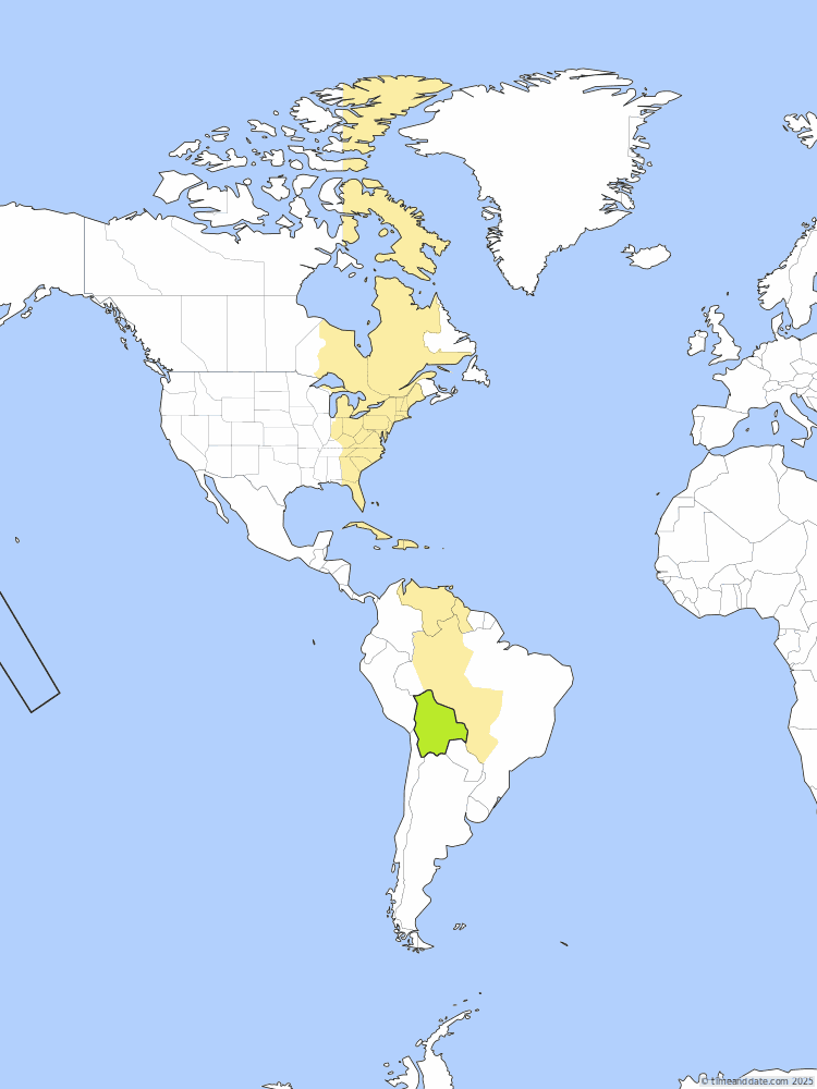 Time zone map of BOT