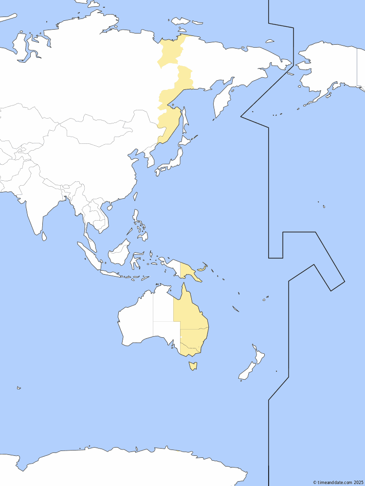 Time zone map of CHUT