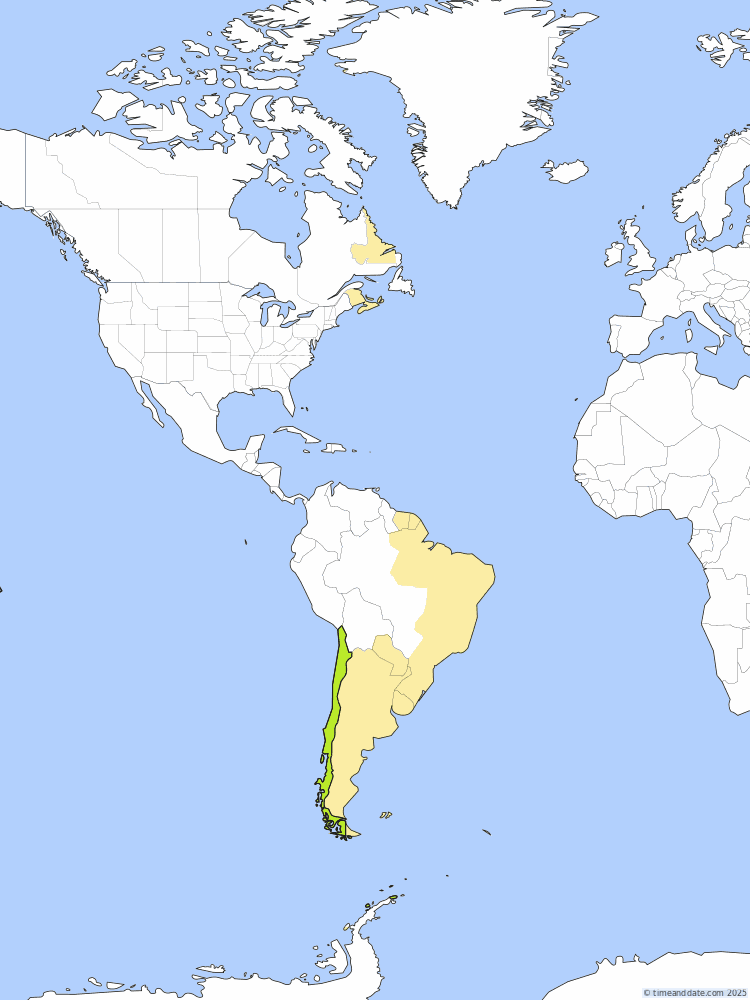 Time zone map of CLST