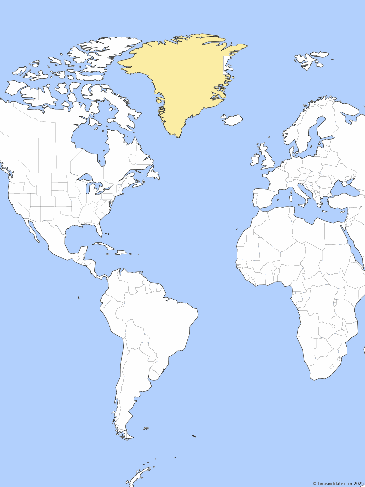 Time zone map of GST