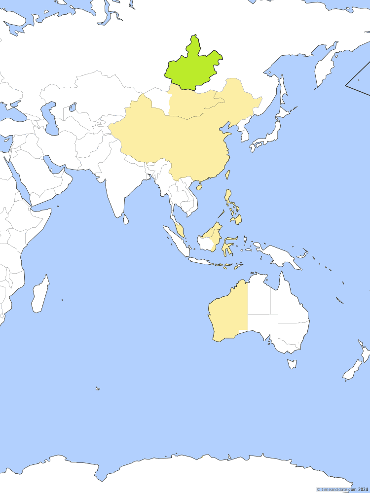 Tidssone kart av IRKT
