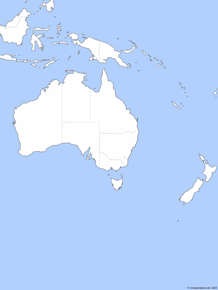 Time zone map of LHST