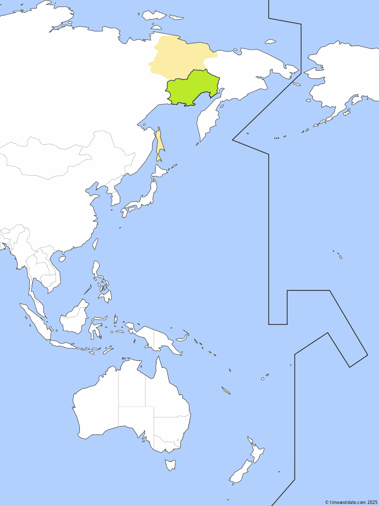 Time zone map of MAGT