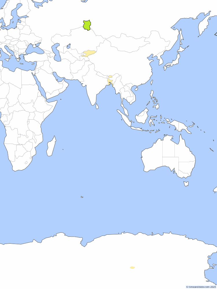 Time zone map of OMST