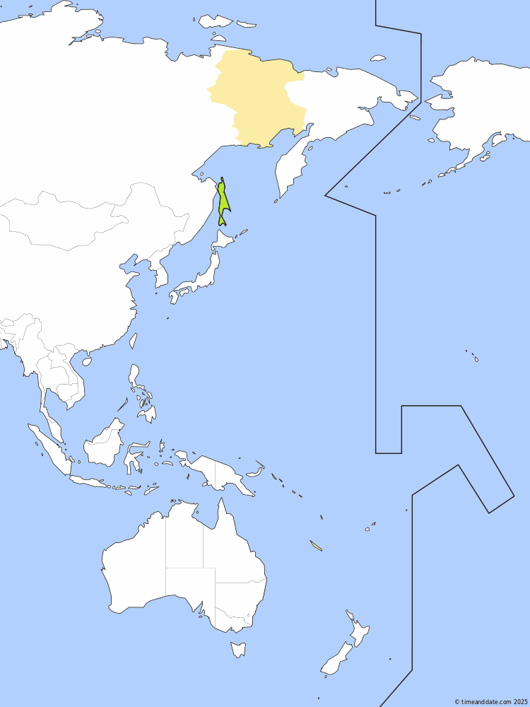 Time zone map of SAKT