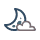 Partly cloudy.
