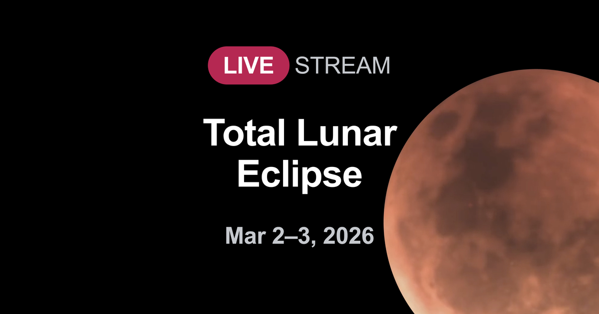 Live stream total lunar eclipse march 2 3 2026