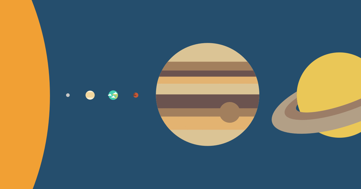 solar system planets size and color