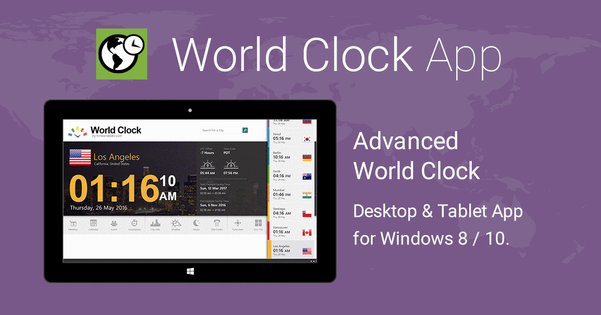 World Clock for Windows 8 / 10