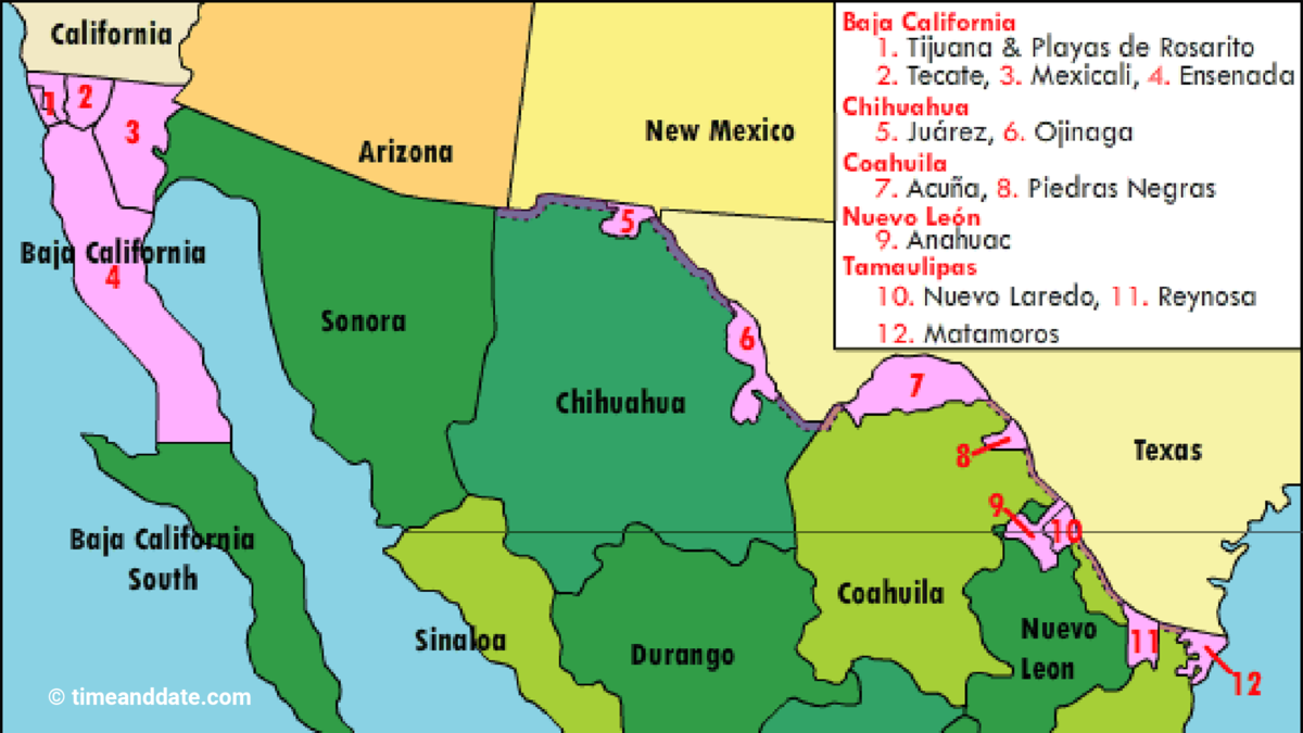 Northern Mexican Border's New Daylight Saving Plan