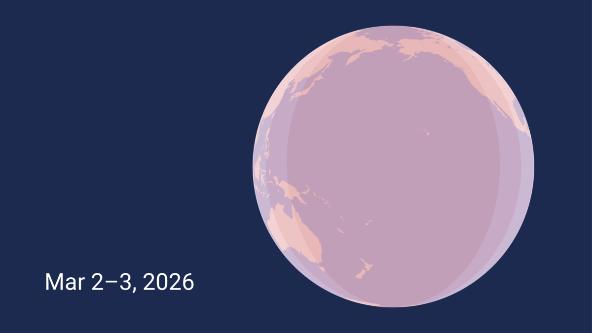 Total Lunar Eclipse on Mar 14, 2025 Map & Times