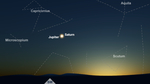 Screenshot of timeanddate.com's Night Sky Map for December 21, 2020, shortly after sunset in the northern hemisphere.