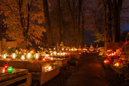 poland saints candles graves cemetery krakow