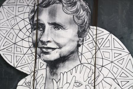 Street art of Helen Keller in Montreal, Canada.