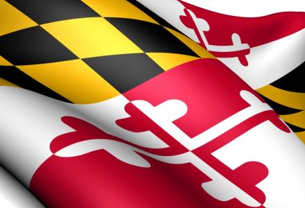 Close up of the flag of Maryland