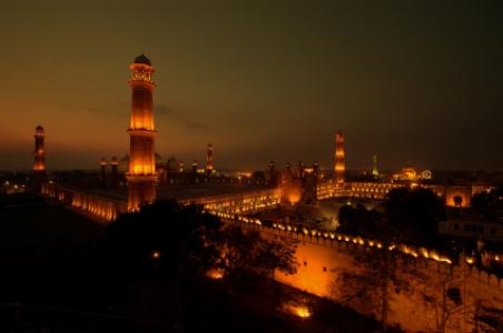 View at night in Lahore, Pakistan