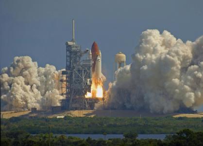 Space shuttle launch from Kennedy Space Center.