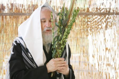 Rabbi holding lulav