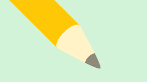 Illustration of yellow pencil on green background