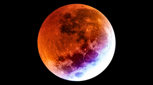 Photo taken by Dr. Thomas H. Puzia during the first partial phase of the March 2025 total lunar eclipse. A blue-ish band is clearly visible.