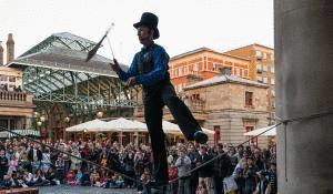 Juggler in Covent Garden, London.