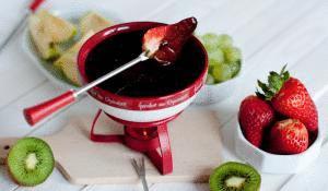 Serve chocolate fondue with lots of healthy fruits on Chocolate Fondue Day.