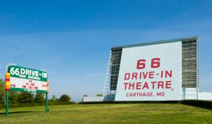66 Drive-in Theatre and Neon Sign Carthage, Missouri.