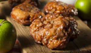 Homemade glazed Apple fritters