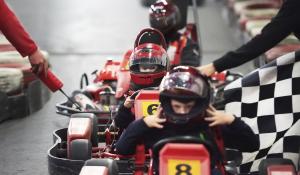 Children go-carting.