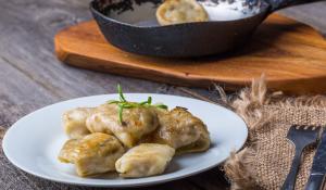 Traditional polish dumplings called pierogi.