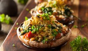 Make some delicious stuffed portabello mushrooms at home.