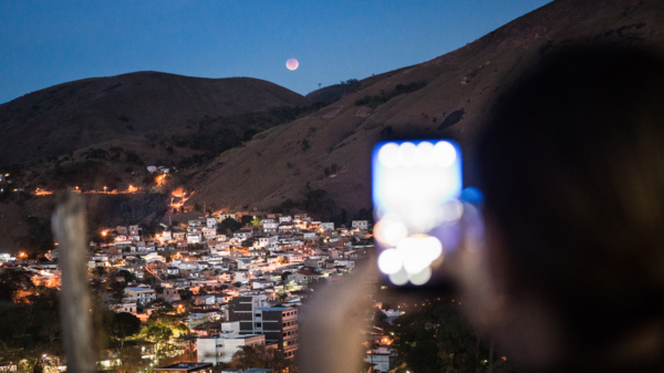 A totally eclipsed Moon, as seen from Valença, Brazil, in July 2018.
