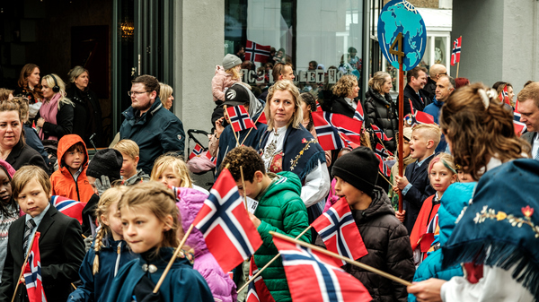 Children parading in Norway on Constitution Day.