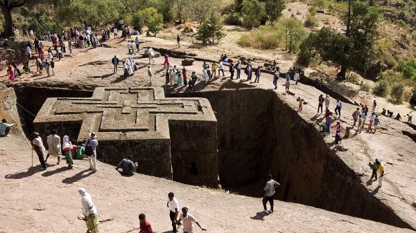 The Church of St. George in Lalibela, Ethiopia.