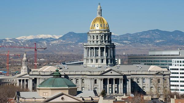 Denver State Capitol Building with Mountain View