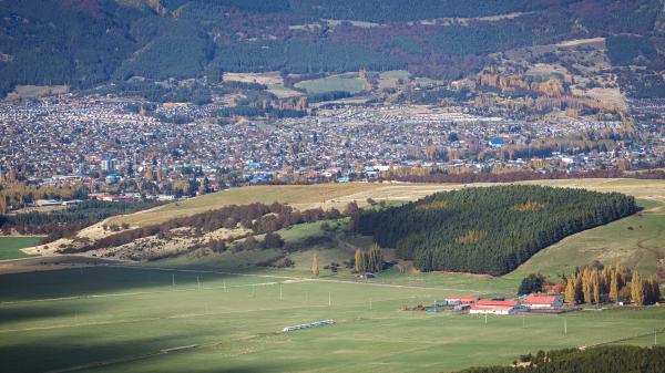 View of Coyhaique in Patagonia, Chile.