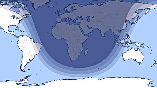 World map showing day, night, and twilight at 21:44 UTC on December 21.