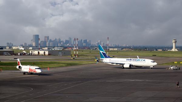 Airplanes at YYC Calgary International Airport.