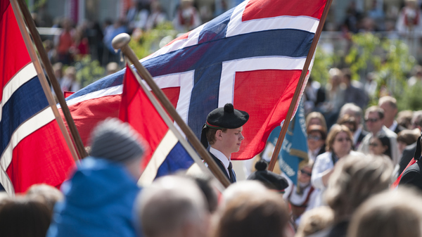 Flag brigade in Bergen, Norway on Constitution Day.