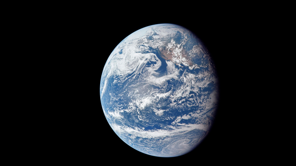 A view of the Earth in space.