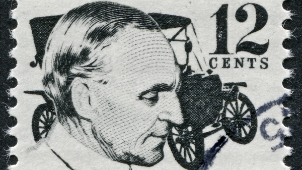 US postage stamp showing the automotive pioneer Henry Ford