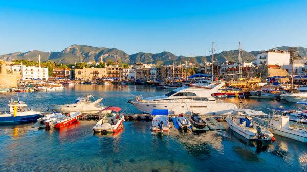 Kyrenia harbor in Turkish occupied Northern Cyprus.